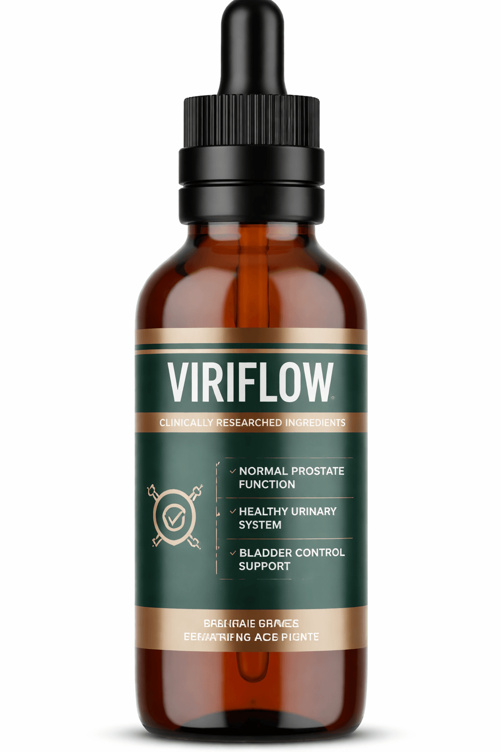 “ViriFlow prostate health supplement bottle supporting normal prostate function, healthy urinary system, and bladder control.”